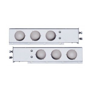 TRMFH309 | Straight 2-1/2" Bolt Pattern 30" Stainless Steel Mud Flap Hangers with 6 x 4" Light Cutou