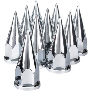 TR10570 | 10 pcs of 33mm Chrome Screw-on Super Spike Lug Nut Covers