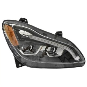 KWN-1701B-R | RH Headlight, LED Projector with stripe, Black, 2021+, Kenworth T680