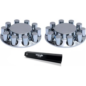 TR612-TWC | Chrome Plastic - Front Wheel Cover Set, w/ 33 mm Lug Nut Covers