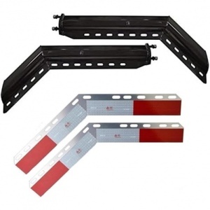 TRMFH405 | Black Mud Flap Hangers 2-1/2" Bolt with Aluminum Reflectors