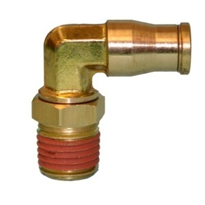 TR38SEF12 | Male Elbow Swivel Brass Fitting 3/8" OD x 1/2" NPT 90° Angle