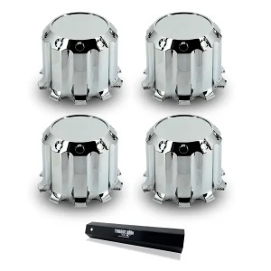 TR632-TWC | Chrome Plastic Universal Luxury Rear Wheel Cover Set