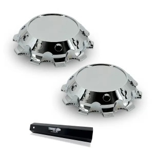 TR633-TWC | Pair of Chrome Plastic Universal Luxury Front Wheel Cover