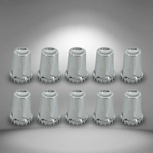 TR635-TWLN | 10 pcs of 33mm Chrome Starlight Screw-on Lug Nut Covers