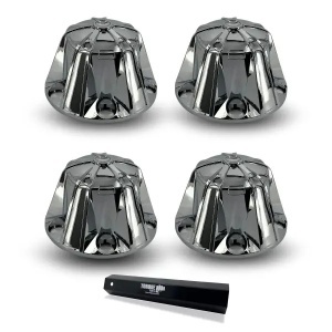 TR636-TWC | 4 pcs of Chrome Plastic Universal Starlight Rear Wheel Cover Set