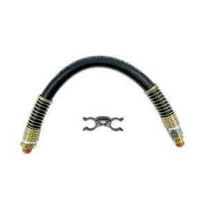 Air Brake Hose, 20" 1/2" ID Hose, 3/8" NPT Fittings, 1 Fixed, 1 Swivel & Hose Seperator
