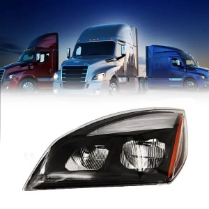 TRH319902BL | Driver Side Headlight Halogen Black Housing for  2018+ Freightliner Cascadia